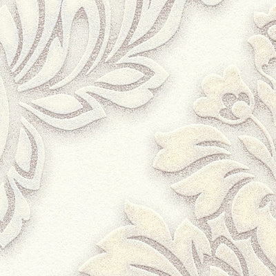 Wallpaper for bedroom - Baroque style with glitter effect - white, AS 368982 AS Creation