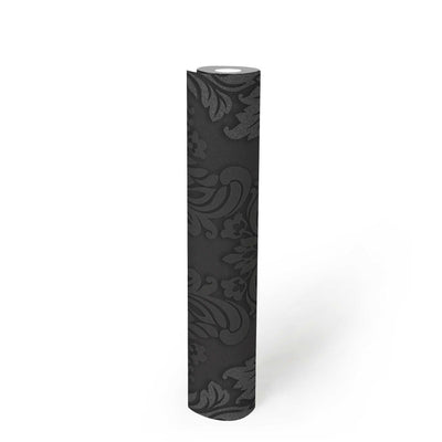 Wallpaper for the bedroom - black baroque style with shine, AS 368984 AS Creation