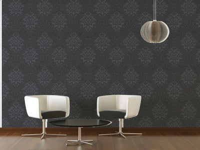 Wallpaper for the bedroom - black baroque style with shine, AS 368984 AS Creation