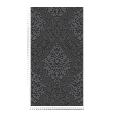 Wallpaper for the bedroom - black baroque style with shine, AS 368984 AS Creation