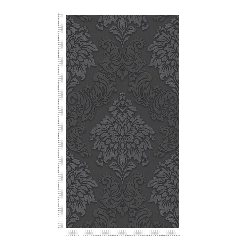 Wallpaper for the bedroom - black baroque style with shine, AS 368984 AS Creation