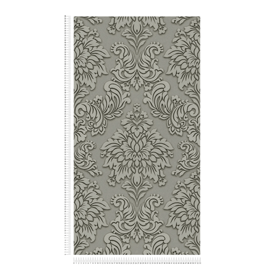 Wallpaper for bedroom - Baroque style with glitter effect - gray, as 368981 AS Creation