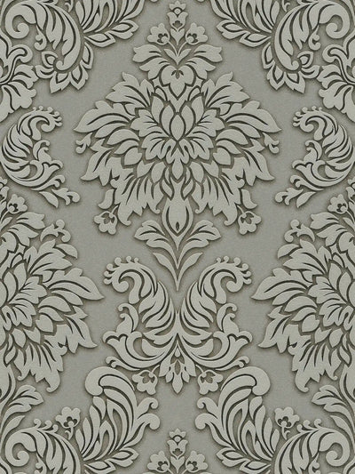 Wallpaper for bedroom - Baroque style with glitter effect - gray, as 368981 AS Creation