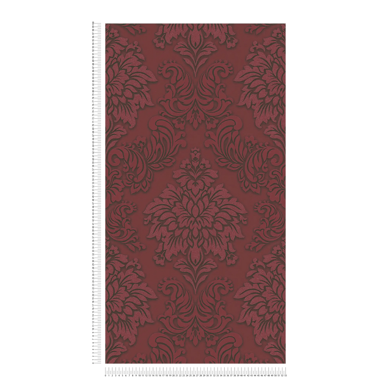 Wallpaper for bedroom - Baroque style with glitter effect - red, as 368983 AS Creation