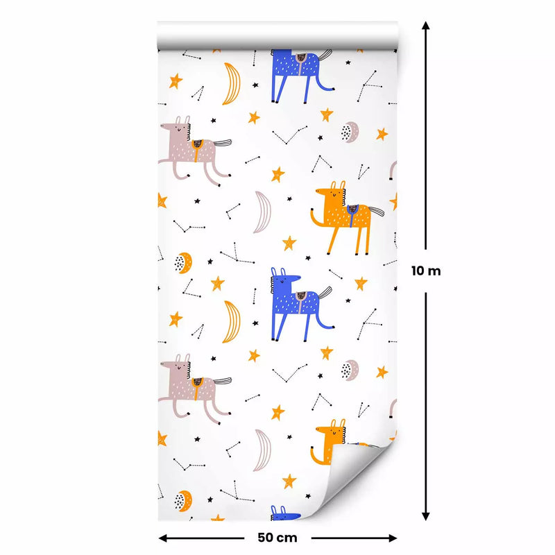 Tapetes bērnu istabai - Zvaigžņu zirgi, 127188, (0,5x10m)
