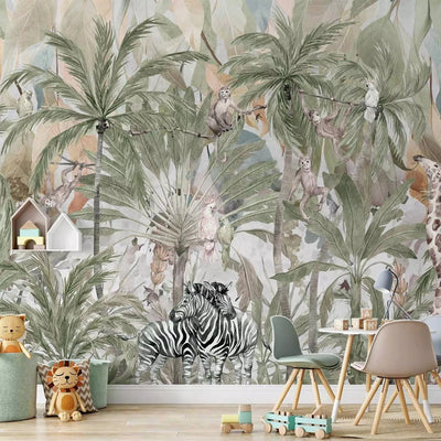 Wall Murals with animals for children's room - jungle fairy tales, 143451