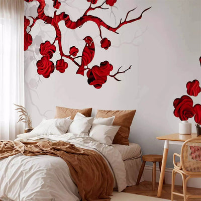 Wall Murals with red tree theme in red, 60878 G-ART