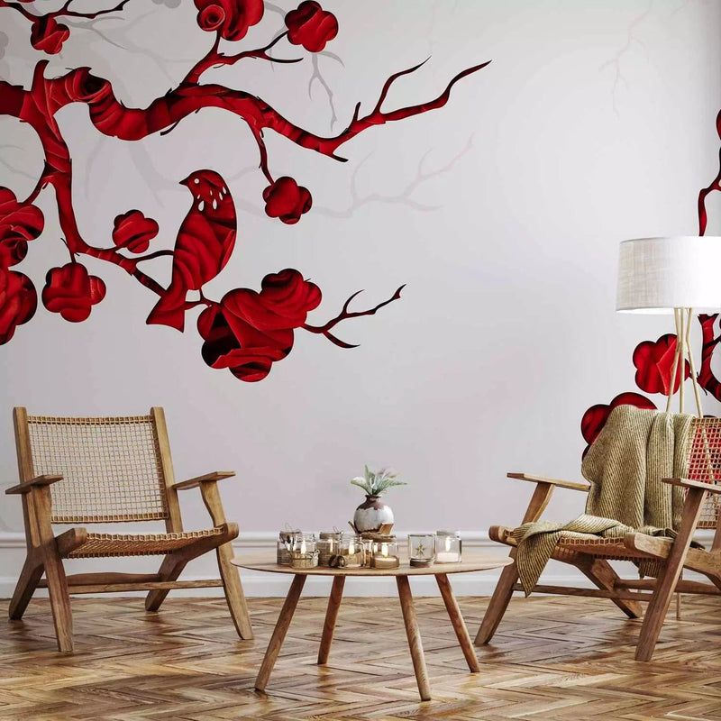 Wall Murals with red tree theme in red, 60878 G-ART