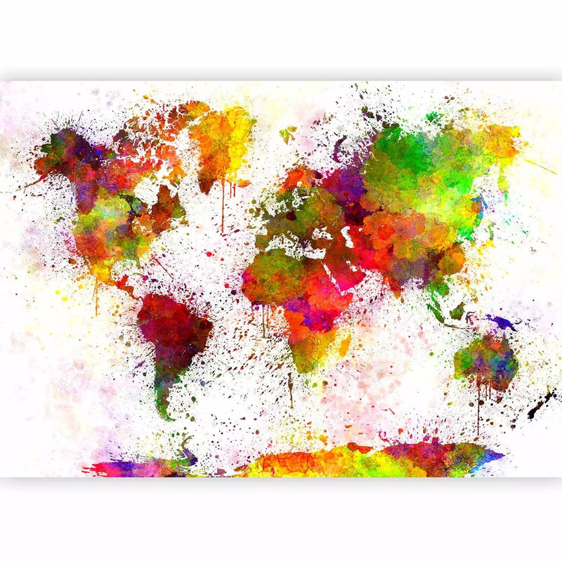 Wall Murals - colorful watercolor world map, 64431 - buy G-ART