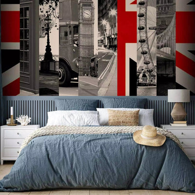 Wall Murals With symbols from London. Brown shades - 96869 g -art