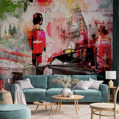 Wall Murals with multicolored London symbols, 97066 - Buy G -Art