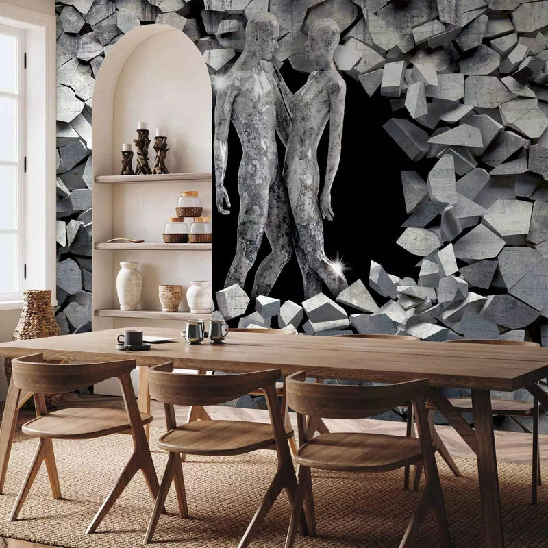 Wall Murals with love in gray tones - Stone people, 62298G-ART