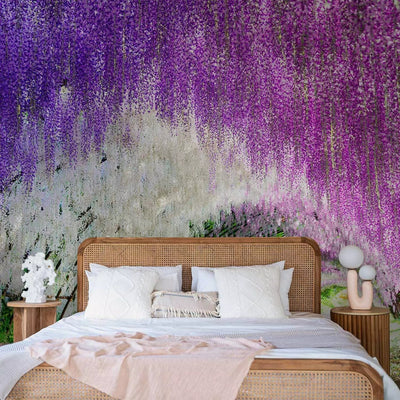  Wall Murals with an arch of flowers in purple - a vicious garden g -art