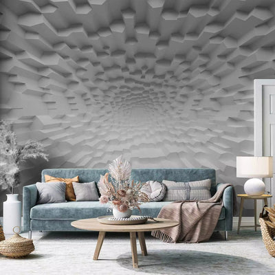 Wall Murals with white abyss with 3d perspective, for the living room, 90598 G-ART