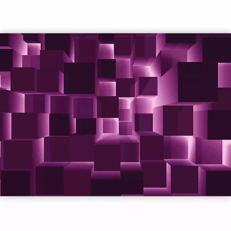 Wall Murals with 3D optical illusion in purple color - Victory - 91372G-ART