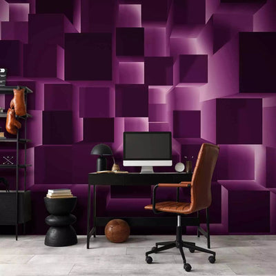 Wall Murals with 3D optical illusion in purple color - Victory - 91372G-ART