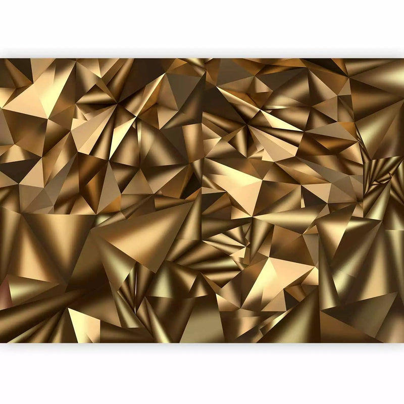 Wall Murals - gold abstraction with elements and 3D effect, 93043 G-ART