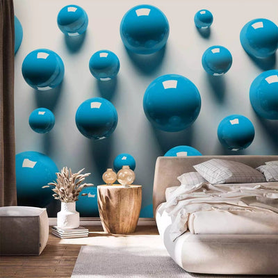 Wall Murals - Blue balls - motif with the illusion of spaciousness, 91934 G-ART