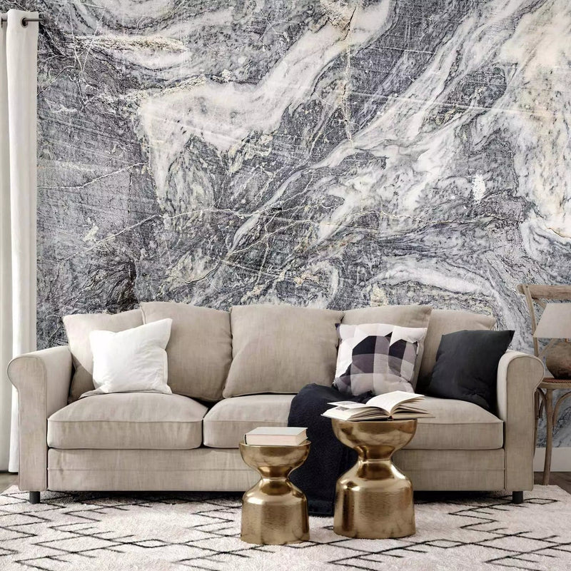 Abstract Wall Murals - grey and white abstract marble textures G-ART