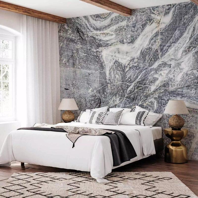 Abstract Wall Murals - grey and white abstract marble textures G-ART