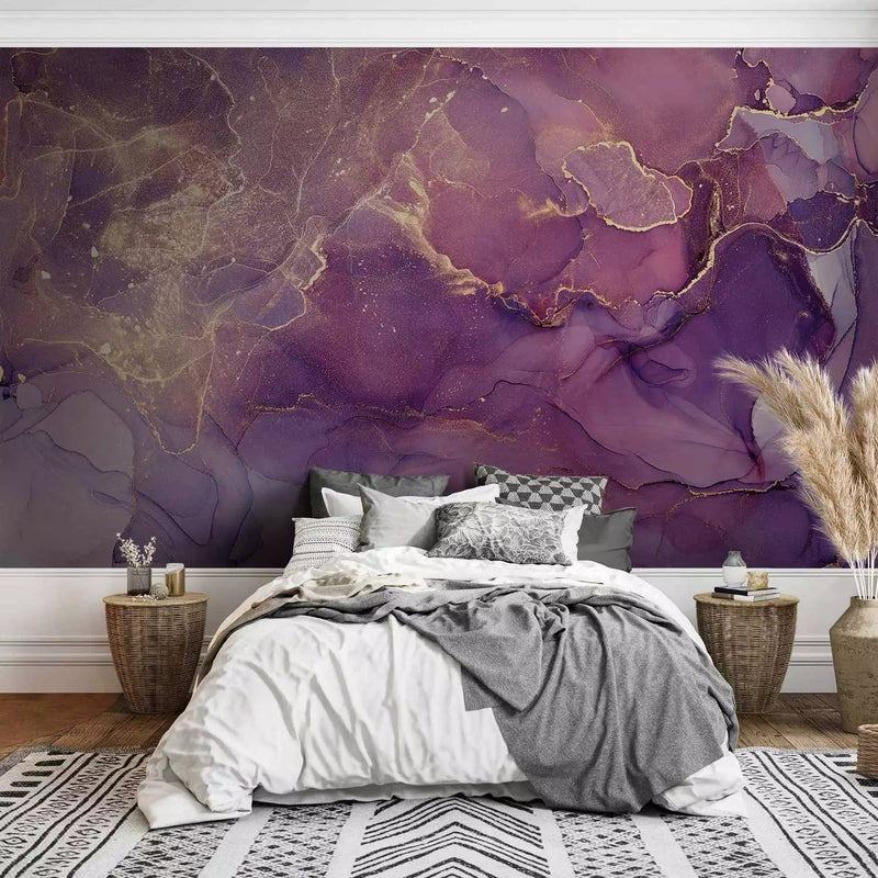 Wall Murals with abstract pattern in purple shades, 160021 G-ART