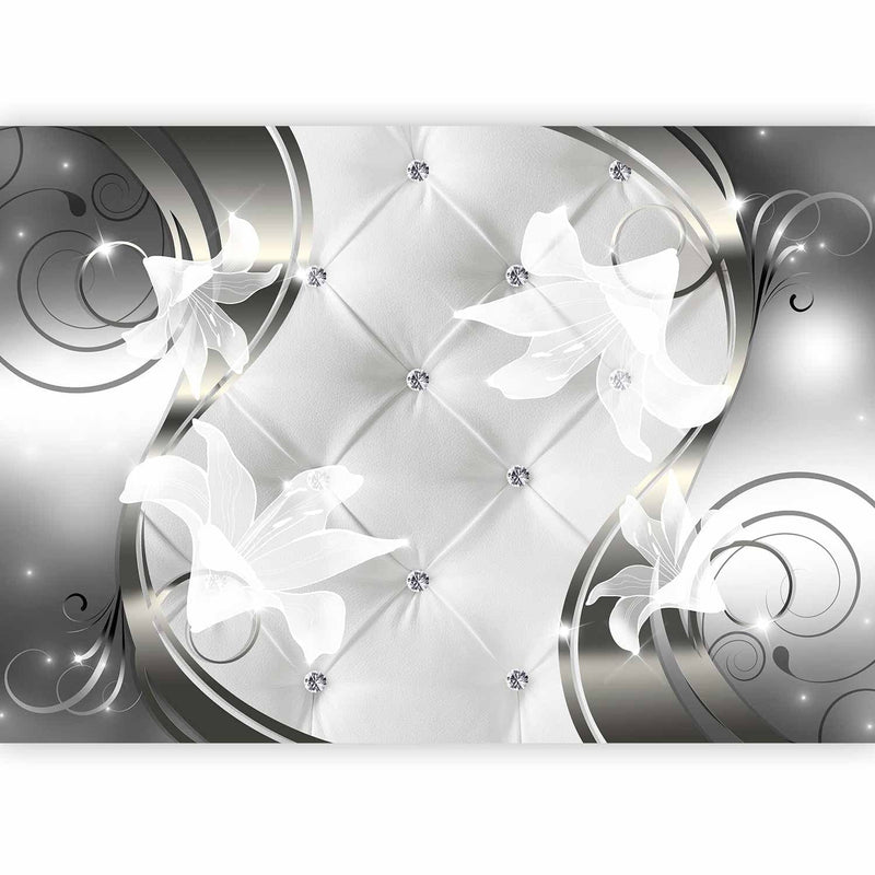 Фотообои с белыми лилиями на серебряном фоне - доверие, 60135 g -art