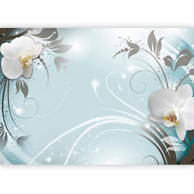 Фотообои с белыми орхидеями на синем фоне - надежда, 59717 g -art