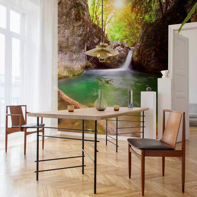 Wall Murals with a stream and a waterfall in a mysterious forest, 60007 G-ART