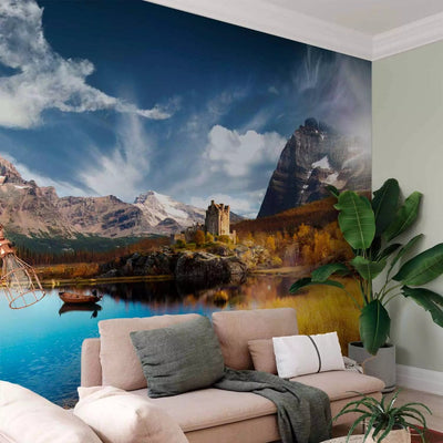 Wall Murals with nature and high mountains above the lake under the sky, 60586 G-ART