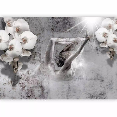 Wall Murals - a dancing figure - a woman's silhouette surrounded by flowers g -art