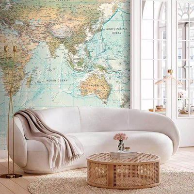 Wall Murals for the children's room with a geopolitical world map - 94305 G-ART