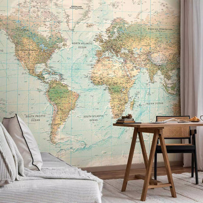 Wall Murals for the children's room with a geopolitical world map - 94305 G-ART