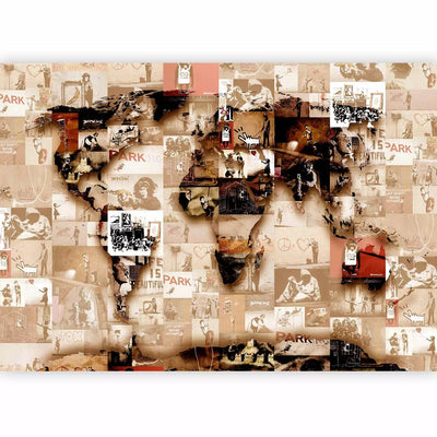 Wall Murals with graffiti - Banksy world map - 92595G-ART