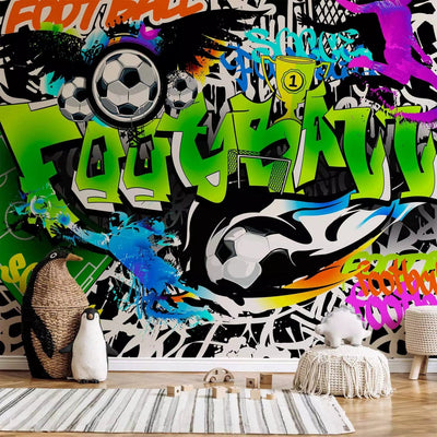 Wall Murals with a football theme in black and green, 88925G-ART