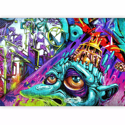 Colorful Wall Murals for a teenager with graffiti and a blue goblin, 92257G-ART