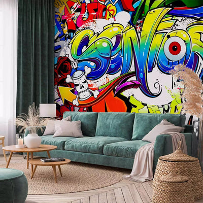 Wall Murals - colorful graffiti-style street art text, 64600g-art