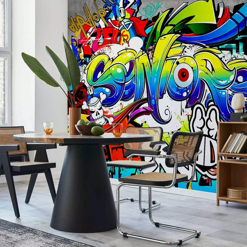 Wall Murals - colorful graffiti-style street art text, 64600g-art