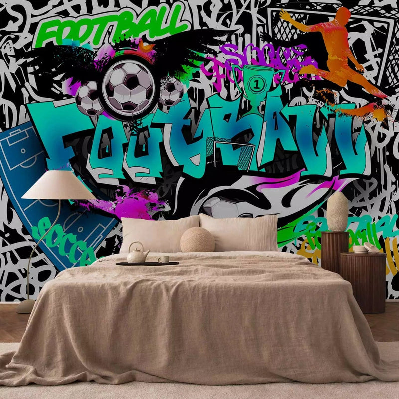 Wall Murals with football-themed graffiti - 88924 G-ART