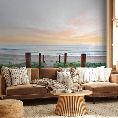 Wall Murals by the sea -Asainava with the road leading to the beach and the sea G -art