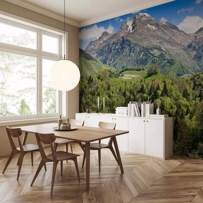 Wall Murals - landscape with high mountains among green hills G-ART