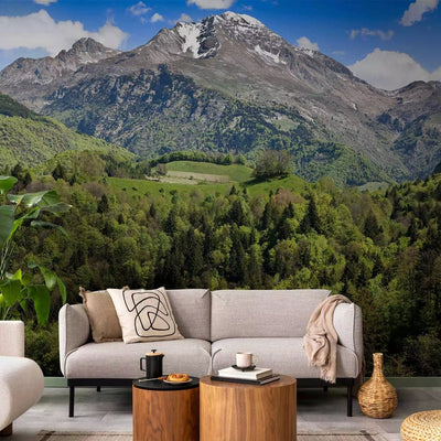 Wall Murals - landscape with high mountains among green hills G-ART