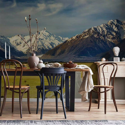 Wall Murals with mountains - landscape with road, mountains and blue sky G-ART