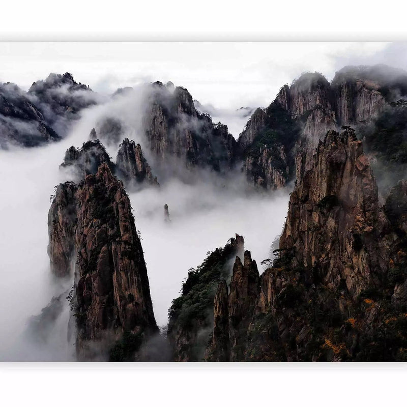 Wall Murals with Sea of Clouds in the Huangshan Mountains in China - in the interior G-ART