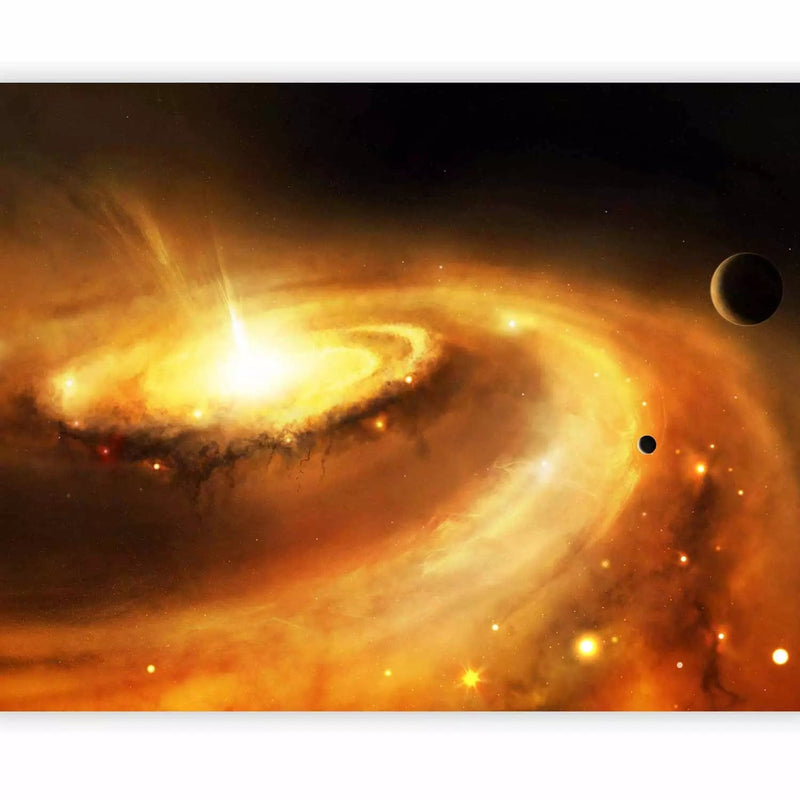 Wall Murals with galaxy center in orange, 60596 G-ART