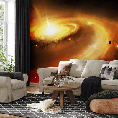 Wall Murals with galaxy center in orange, 60596 G-ART