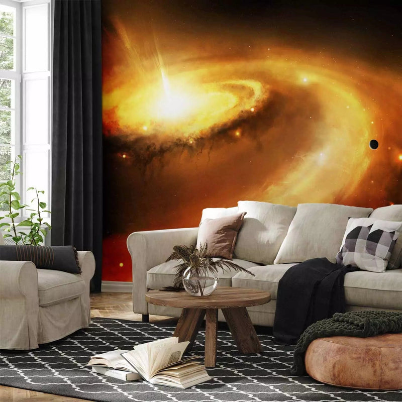 Wall Murals with galaxy center in orange, 60596 G-ART