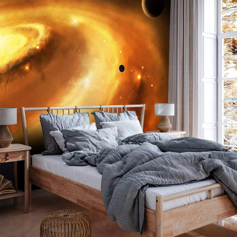 Wall Murals with galaxy center in orange, 60596 G-ART