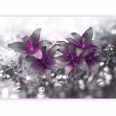 Photo wallpapers with lilies in grey/purple - The secret of the lily G-ART