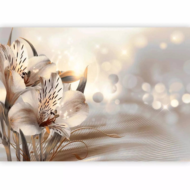 Romantic Wall Murals with lily of the valley in champagne - Premium Class G-ART