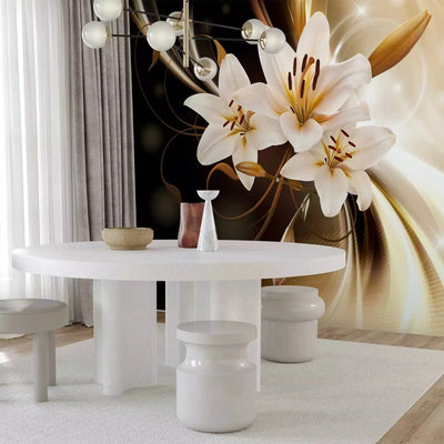 Wall Murals with lilies on an elegant background - Play of Light - 64483 G-ART